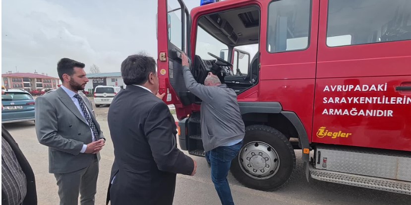 Gurbetçilerden, Yozgat’ın Saraykent Belediyesine tam donanımlı 2 itfaiye aracı desteği