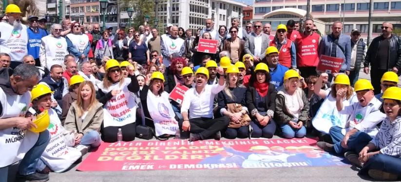 Eskişehir’den Doruk Madencilik işçilerine baretli destek: “Direniş alanı emeğin bastırılamayan sesidir”