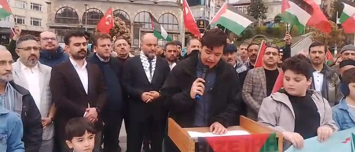 Rize’de İsrail protestosu: “Küresel vicdana saldırıdır”
