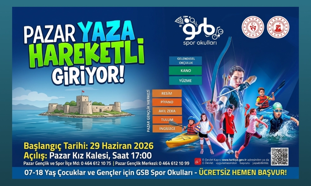 Pazar İlçesi Yaz Spor Okullarıyla Hareketleniyor