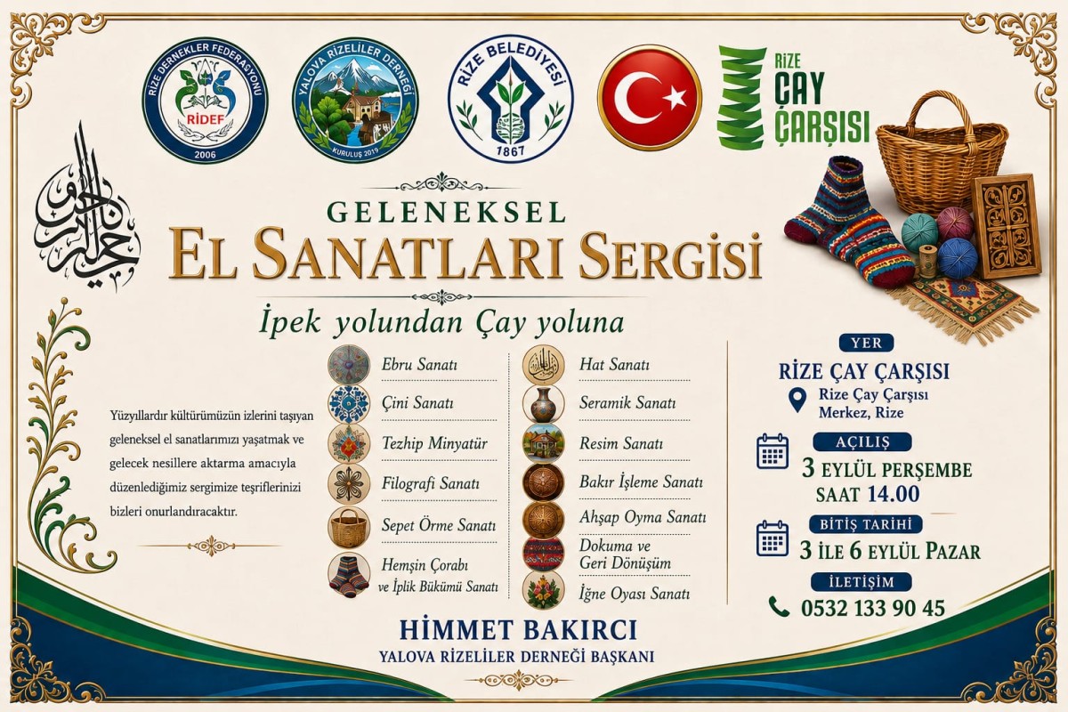 Rize’nin Geleneksel El Sanatları Yalova’da Sergilenecek