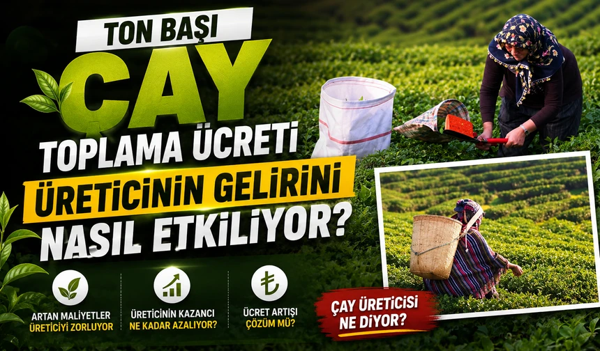 Çay Yevmiyelerinde 2026 Tarifesi Belli Oldu: Günlük 3 Bin, Ton Başına 10 Bin TL