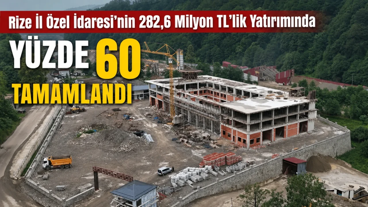 Rize İl Özel İdaresi’nin 282,6 Milyon TL’lik Yatırımında Çalışmalar Yüzde 60’a Ulaştı