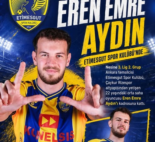 Etimesgut Spor Kulübü’nden Orta Sahaya Rizespor Altyapısından Takviye
