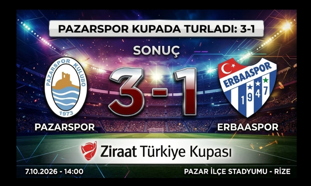 Pazarspor’dan Türkiye Kupası’nda Tur Bileti: 3-1