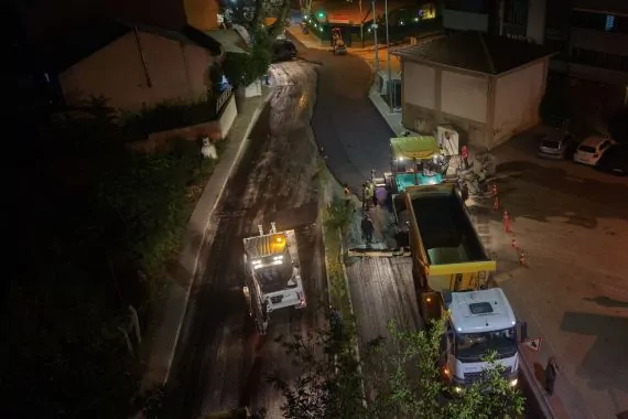 Bursa'da Büyükşehir ekiplerinden ulaşımda gece mesaisi