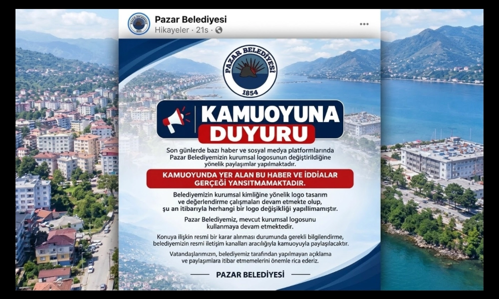 Pazar Belediyesi’nden Logo İddialarına Yalanlama: Henüz Değişiklik Yok