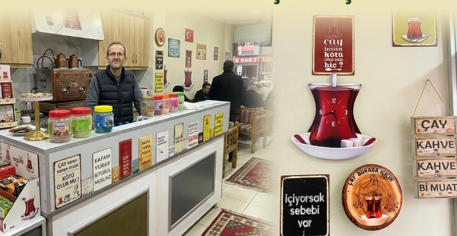 Pazar’da Çay Ocağını Özlü Sözler ve Esprili Levhalar Süslüyor